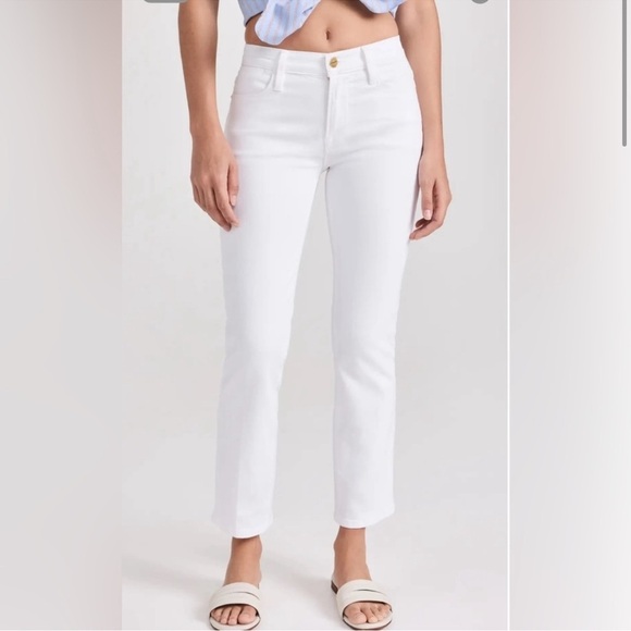 Frame Le Garcon Jeans Mid rise White Boyfriend - Picture 2 of 14